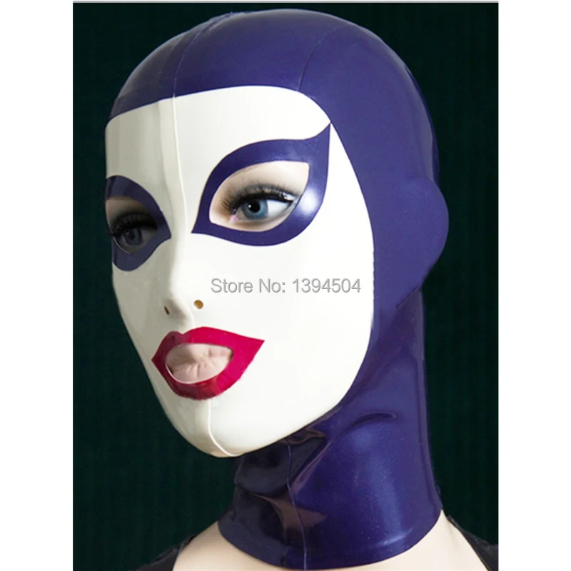 exotic New arrival women Handmade Customized Latex Hoods spliced color