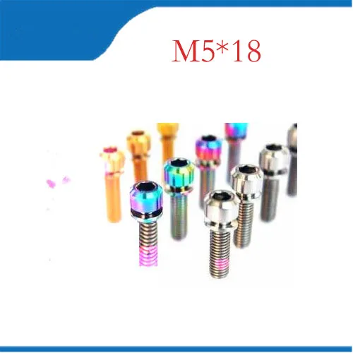 

6pcs M5x18mm Ti Titanium road Bicycle Stem Bolt Mountain Bike Ultralight Stem Screw with Washers Gasket bicycle DIY parts