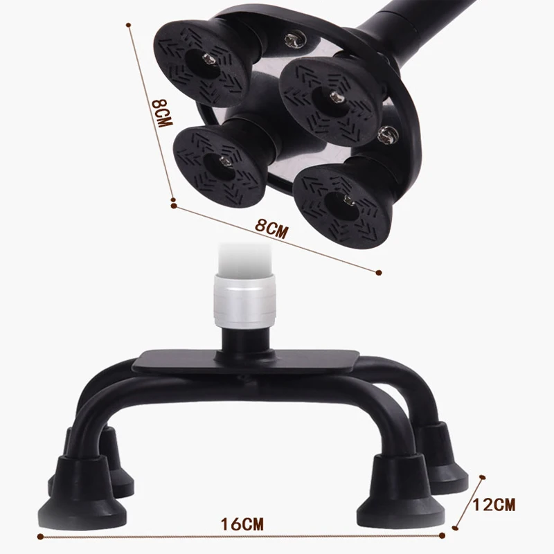 ANXIAOKANG Adjustable T handle Black Walking Sticks Aluminum Alloy Trekking Hiking Poles For Men Women Disabled And Elderly