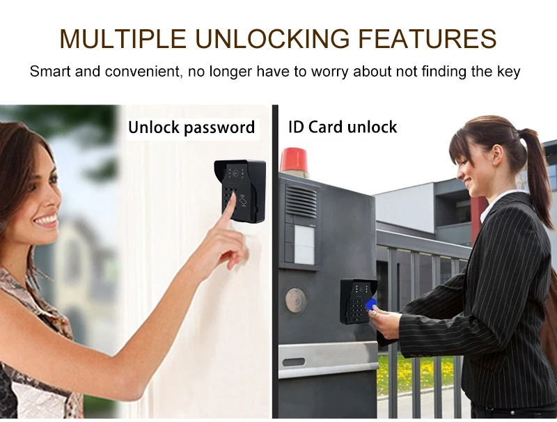 Wifi видео дверной звонок умный видео домофон беспроводной Видео дверной телефон RFID пароль дверной телефон домофон система+ брелоки разблокировка