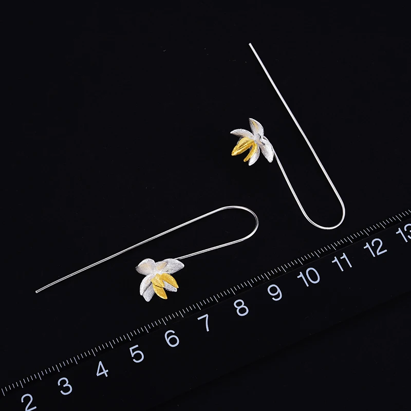 Lotus весело Настоящее стерлингового серебра 925 природных творческий ручной Fine Jewelry