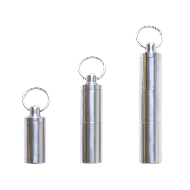 

Outdoor Medicine Pill Bottles Survival Waterproof Aluminum Tank Mini EDC Box Cases For Storage Cigarette Matches Camping Gear