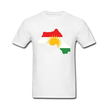 

2018 Fashion Summer Style Kurdistan Flag Map Cotton t shirt for men