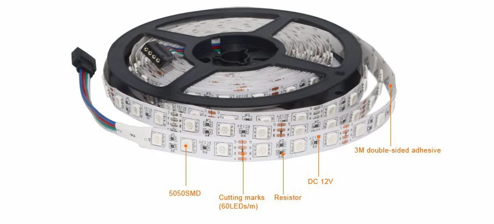 Foxaon бренд 5050 Светодиодная лента 5 м 300 светодиодный SMD RGB 60 светодиодный/M Epistar SMD лампы DC12V гибкий светильник+ 44key ИК дистанционный светильник ing 5 м/рулон