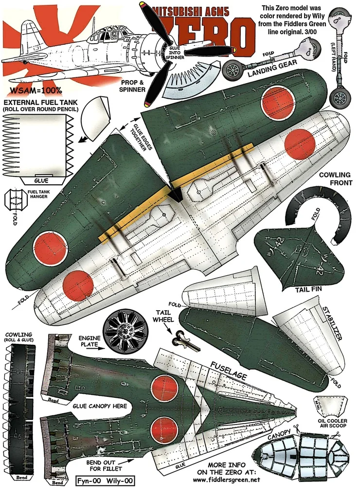 map of zero modle mitsubishi agmsfighter classic vintage