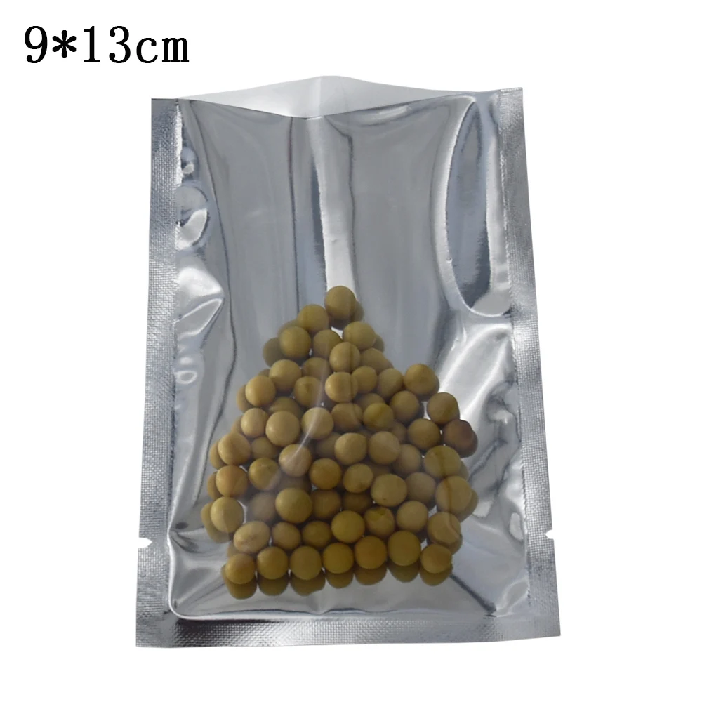 

500Pcs 9*13cm Clear Aluminum Foil Pouch Food Heat Sealing Open Top Bag Party Candy Vacuum Package Bag Mylar Packaging Bags