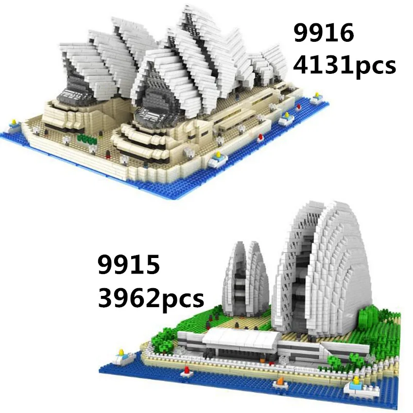 DIY architecture mirco City набор Большой театр строительные блоки детские игрушки развивающие 3D модели Кирпичи Детские подарки