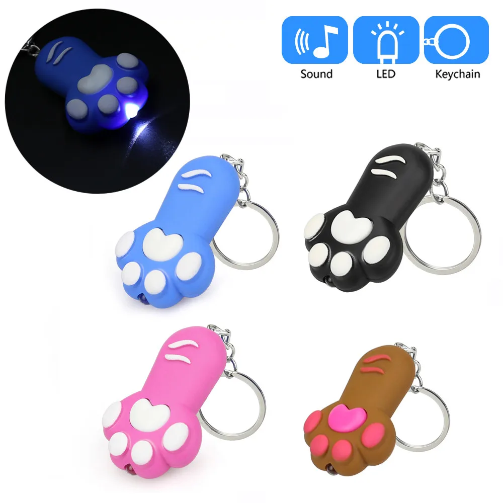 New mini flashlight toy keychain LED light portable cute cat claw lamp