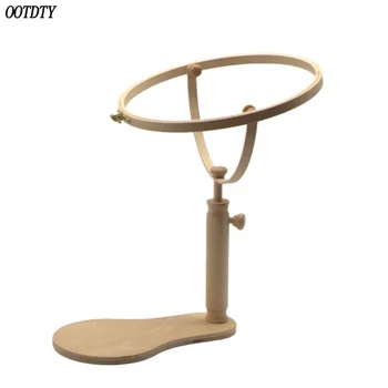 

28cm Round Wooden Embroidery Hoop Frame Stand Rack Holder Cross-stitch Rotatable Adjustable Craft DIY Tools Sewing Accessories
