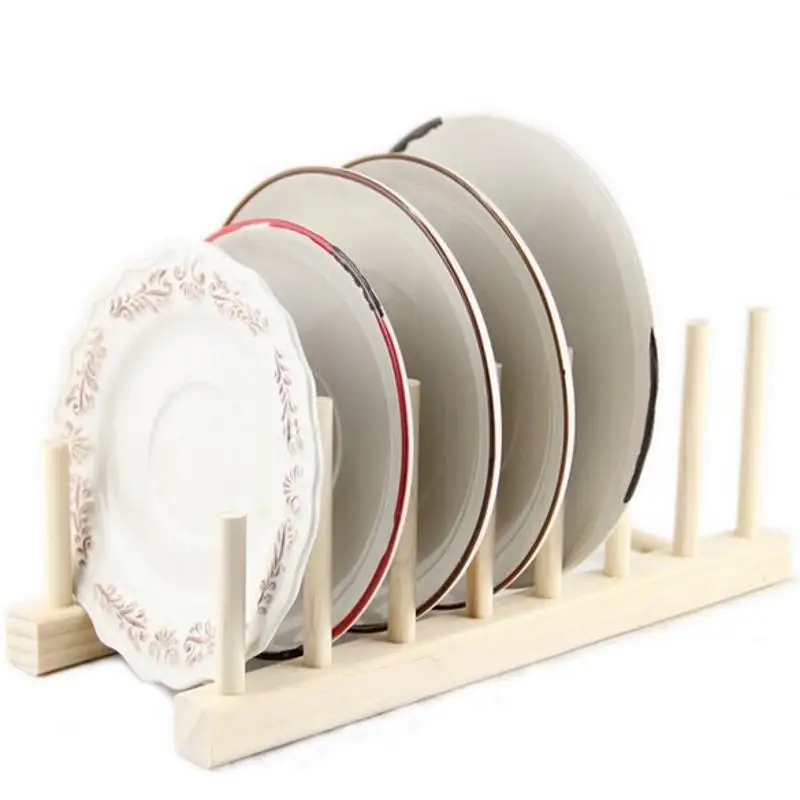 7 решетчатая кухонная деревянная стойка для хранения деревянная тарелка подставка Дисплей Держатель кухонные крышки тарелка-органайзер Высокое качество кухня Garget