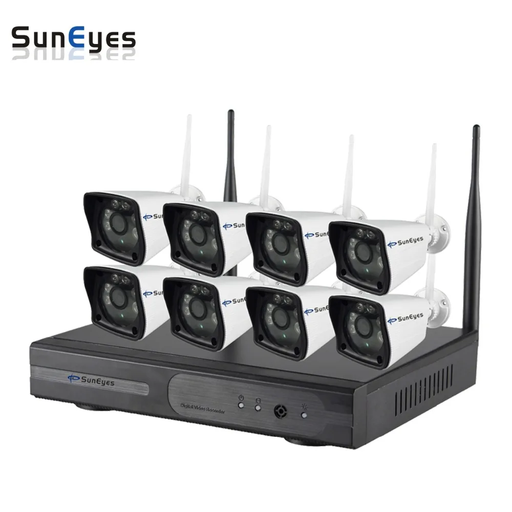 SunEyes SP-JK1808W 8CH HD Беспроводная ip-камера и NVR комплект подключи играй соединение с 8 шт