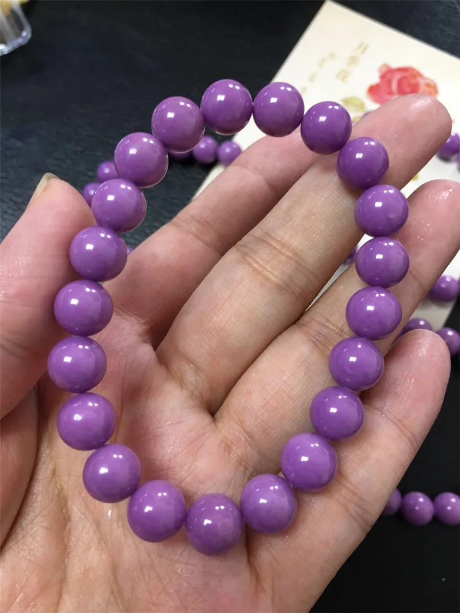 Здесь можно купить  10mmNatural Phosphosiderite Purple Stone Round Beads Bracelet AAAA  Ювелирные изделия и часы