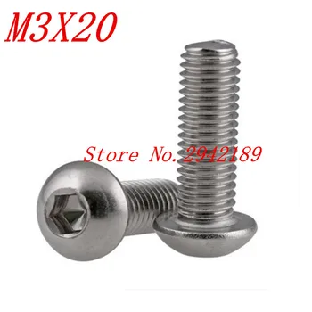 

500pcs iso7380 M3*20 M3 x 20 A2-70 stainless steel button head screw