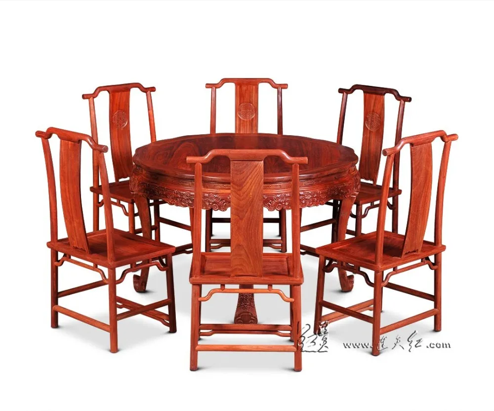 Round Table 126*80cm Redwood Office conference Desk Burma Rosewood Dining Room Furniture Solid Wood Neoclassical Annatto Fitment