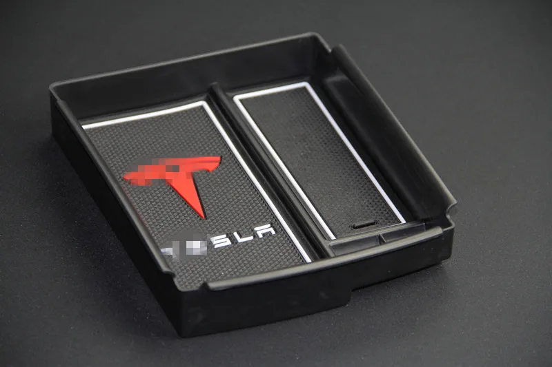 

Auto Accessories ABS Non-Slip Mat Center Armrest Storage Box Glove Box Storage Box For Tesla Model X 2016 2017 2018 Car-Styling