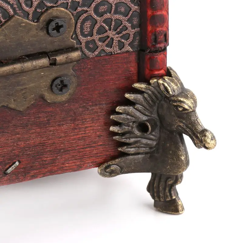 10 шт. цинковый сплав Античная бронза голова лошади Подарочная коробка деревянный ящик Угловой протектор Высокое качество