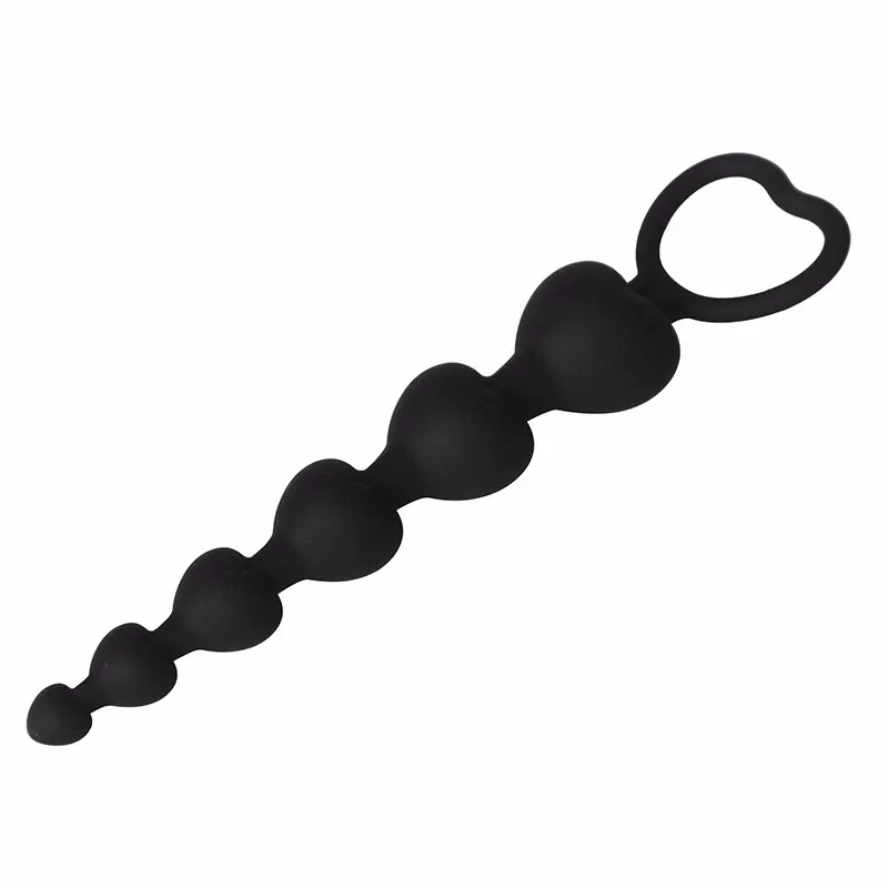 Zerosky Heart Shape Anal Plug Bead Toys Big Anal Balls Silicone G-Spot Stimulating Butt Plugs Adult Sex Toys Anal Beads Plug 1