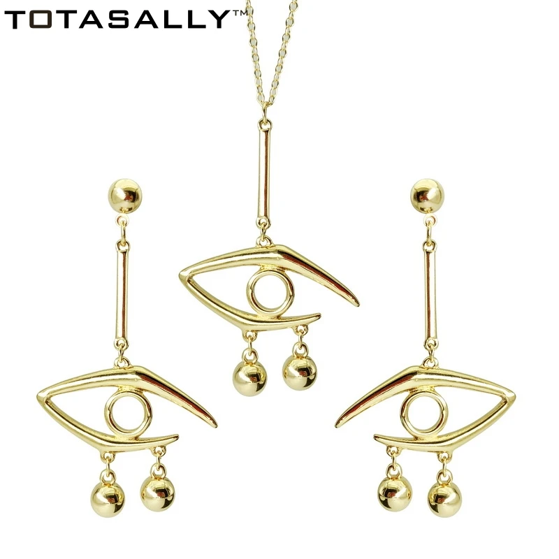 

TOTASALLY Brand Fashion elegant golden eye with tear Pendants Necklaces For Women Collar party Jewelry Bijoux