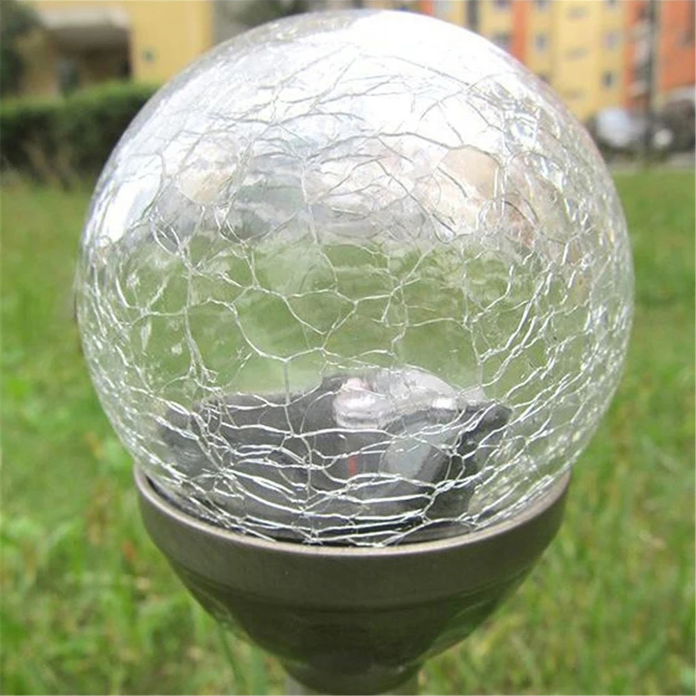 Padrão de Crack Lâmpadas do Gramado de Energia Inoxidável Luzes Bola Solar Jardim Luz Luz-operado Lâmpada Dropship 6.23 2 Pcs Aço 6 2 pcs Aço Inoxidável Luzes Padrão de