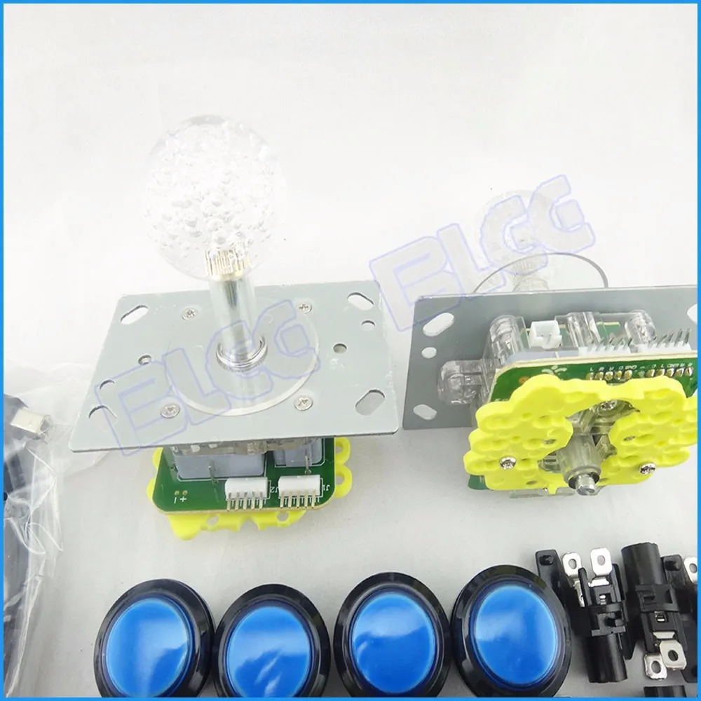 DIY комплекты деталей для игровых машин аксессуары Джойстик Кнопка с подсветкой светодиодный лампы с держателями Microswitch 2 плеер USB адаптер провода