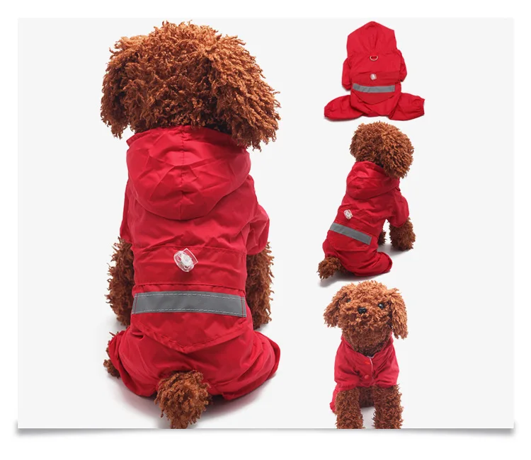 Дождевик для щенков дождевые пальто с капюшоном светоотражающий водонепроницаемый для маленьких собак одежда мягкая дышащая дождевик XS-2XL