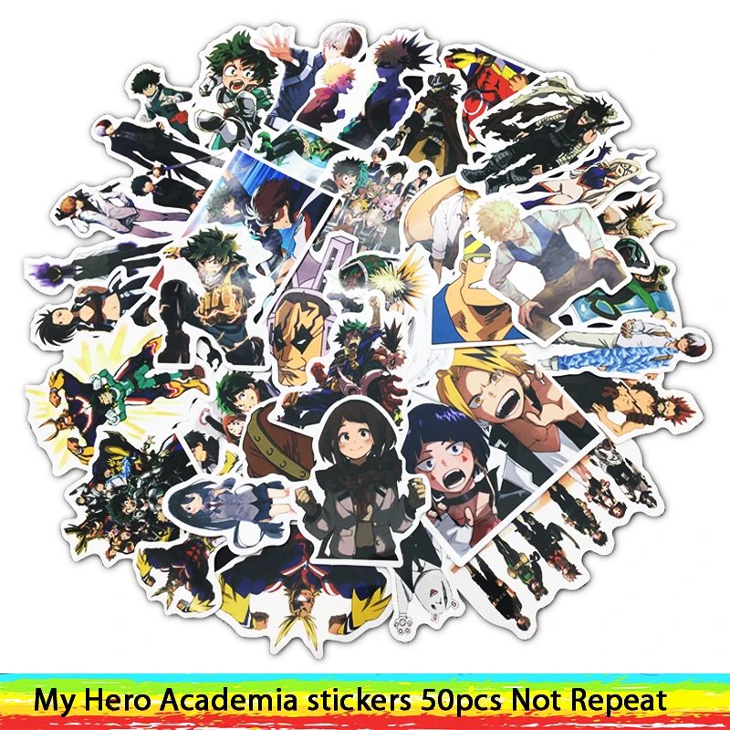 50 шт. граффити My Hero Academy наклейки из игры для багажа ноутбука художественные наклейки с росписью наклейки Водонепроницаемая игрушка для скейтборда
