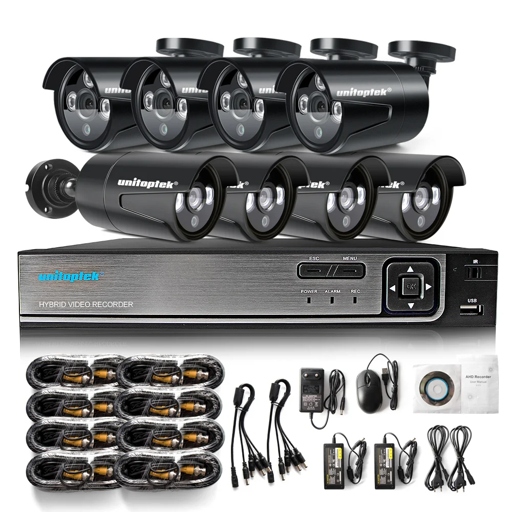 Система видеонаблюдения 3 в 1 8 каналов 1080P AHD DVR NVR 2.0MP 3000TVL|system cctv|system camerasystem security |