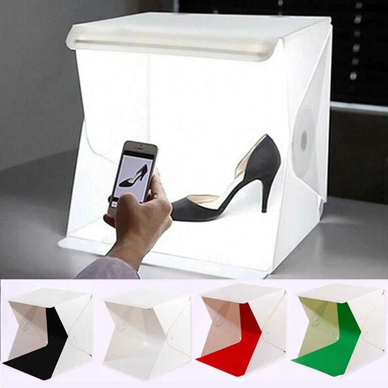 Portable Mini Small LED Photography Studio Soft Box Lamp Folded Take Pictures with switch cable | Электроника
