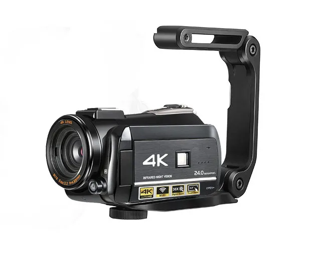 Цифровая видеокамера 4K UHD 24MP 3 0 "lcd с 1 батареей + 0.39X объектив микрофон бленда для