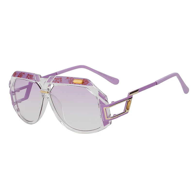 violet lens Винтаж женские крупные солнцезащитные очки Для мужчин брендовый дизайн, квадратные солнцезащитные очки уникальные модные UV400 градиент Lunettes De Soleil - Цвет линз: violet lens