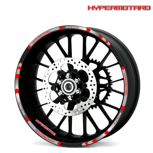 

New high quality 12 Pcs Fit Motorcycle Wheel Sticker stripe Reflective Rim For Ducati HYPERMOTARD 1100SEVOSP 796 821821SP 939