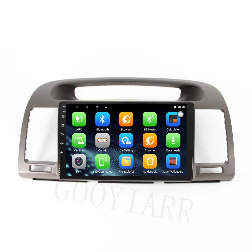 Excellent 2din 9inch car Android GPS navigation Multimedia Player for toyota camry2002 2003 2004 2005 2006 with radio BT WIFI FM Map Video 5