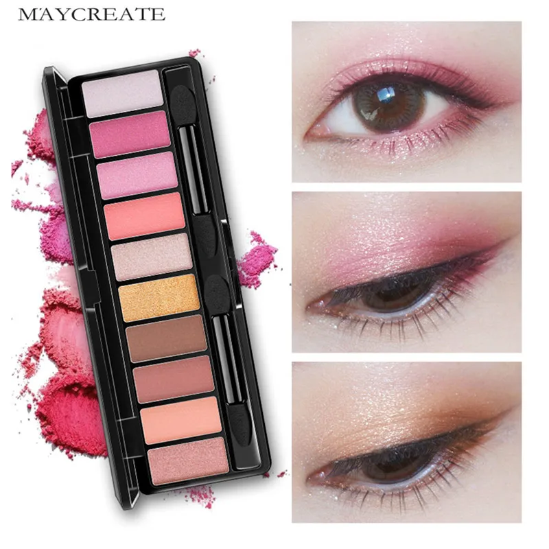 

MayCreate Eye Shadow Palette Shimmer Matte Eyeshadow Palette Natural Makeup Brush Professional Cosmetics 10 Colors Per Set