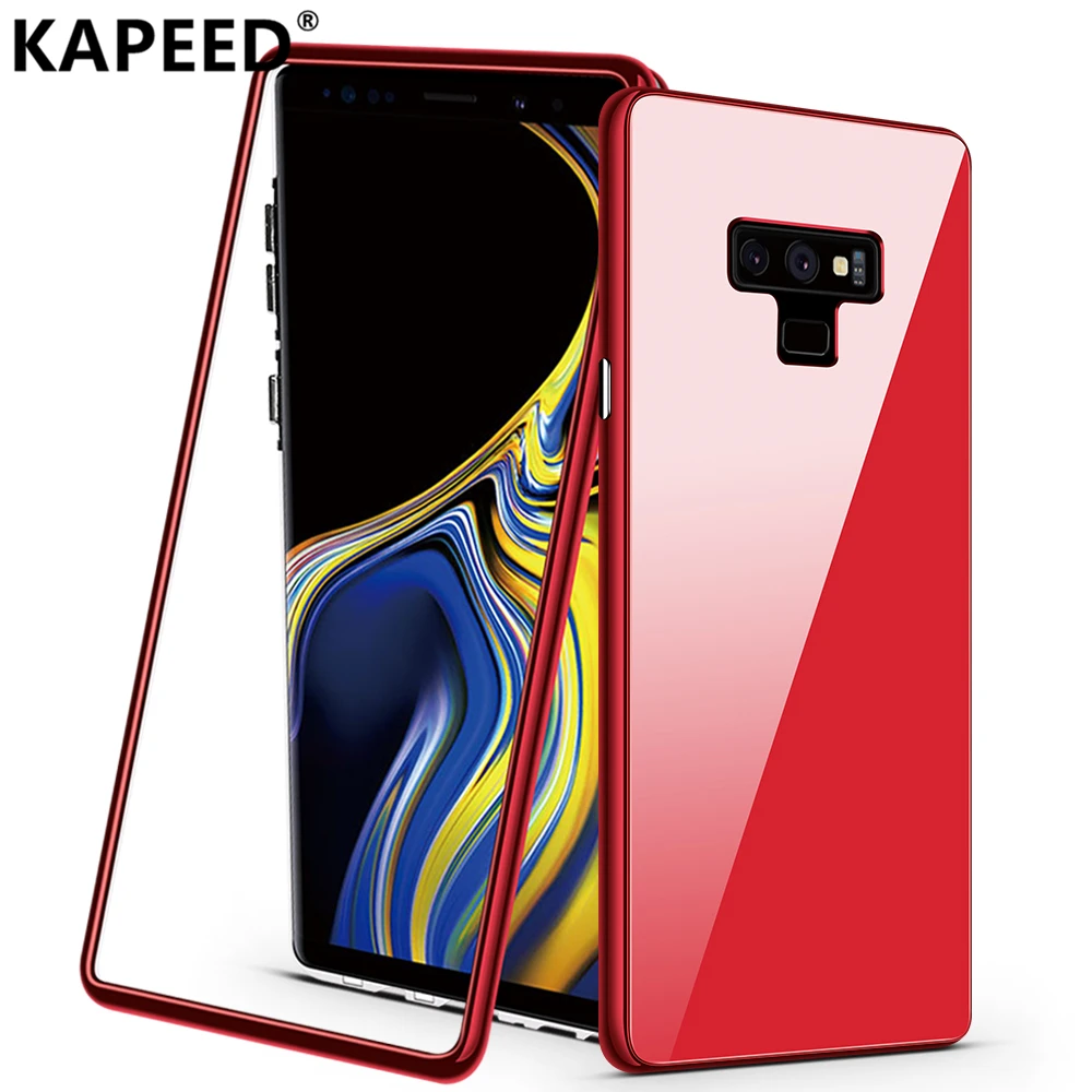

KAPEED Phone Case For Samsung Galaxy Note 9 Case Luxury Tempered Glass Magnetic Cover Case For Samsung Galaxy Note 8 Case Fundas