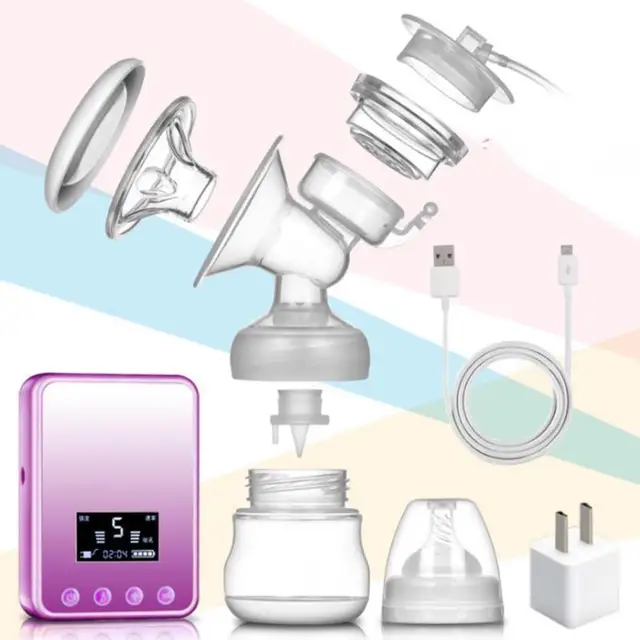 LCD Monitor Electric Breast Pump Powerful Nipple Suction USB Electric Breast Pump with milk bottle for baby feeding BPA free D3