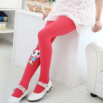 

High Elastic Baby Girls Tights Cotton Cute Cartoon Big Eyes Printed Stocking Dancing Pantyhose for Spring Autumn