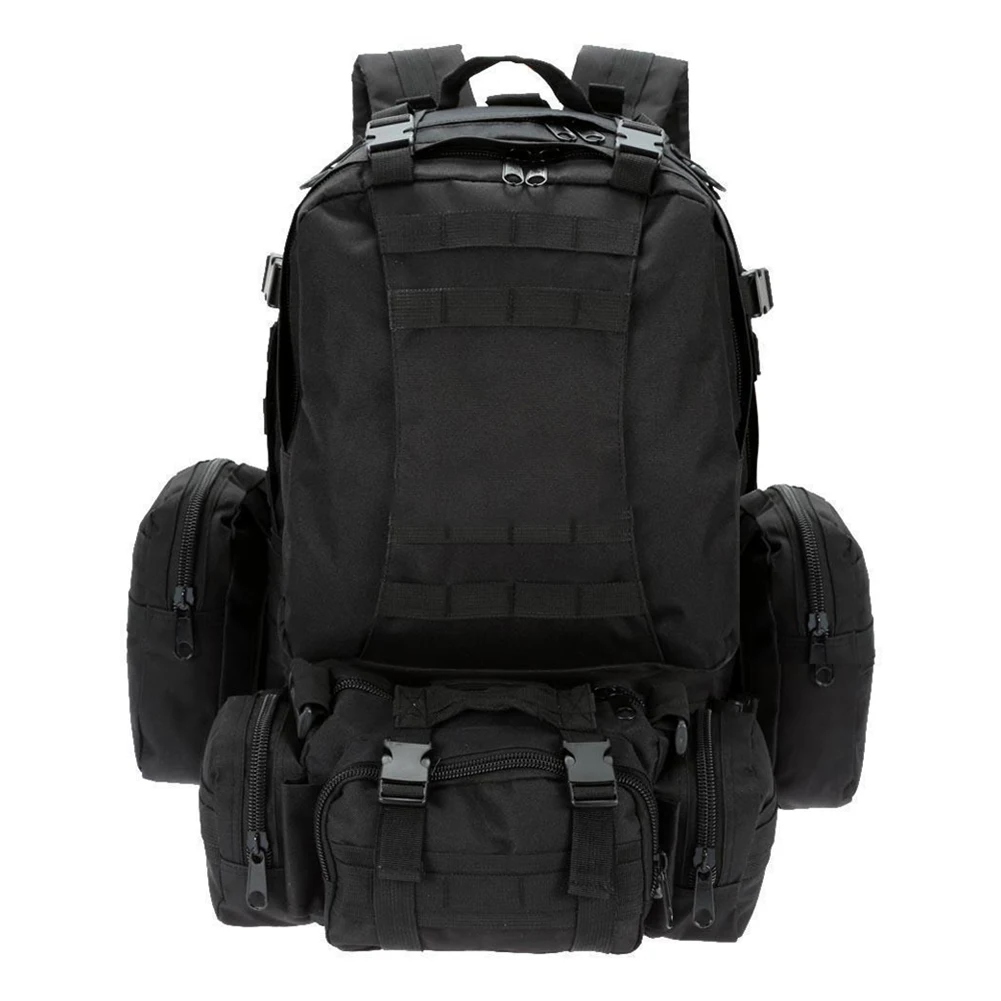 

55L Outdoor Army Bag Camping Hiking Trekking Backpack Camo 3P black