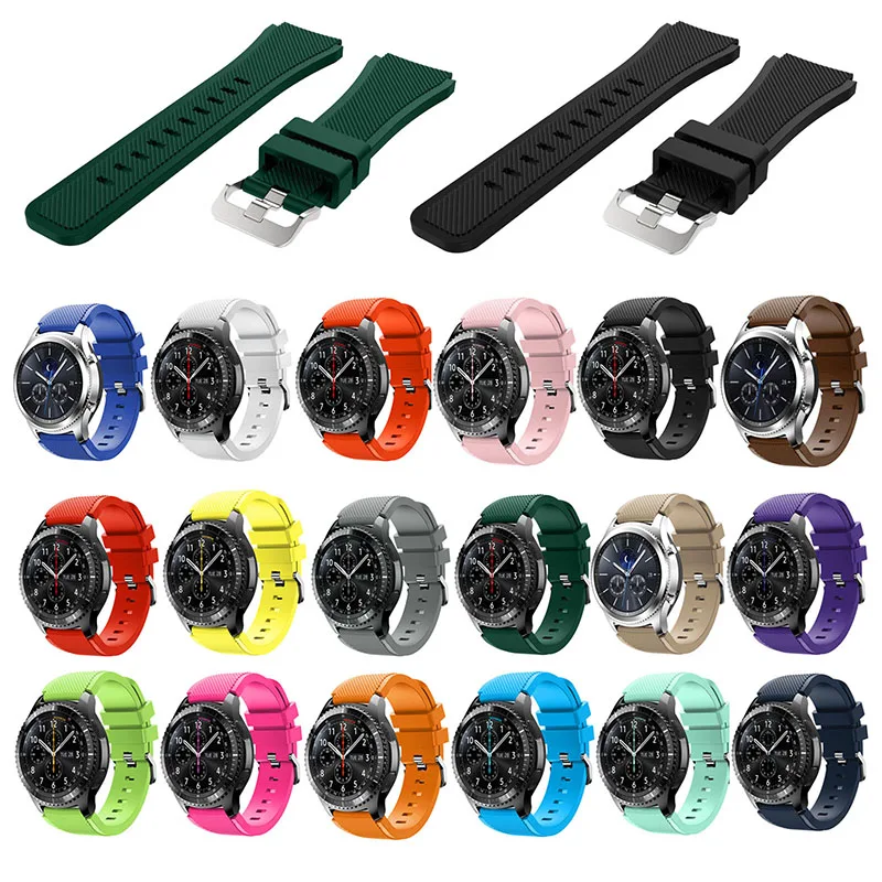 

Solid Color Silicone Bracelet Strap Watch Band For Samsung Gear S3 Frontier Watchband For Gear S3 Sports Silicone Wrist Band