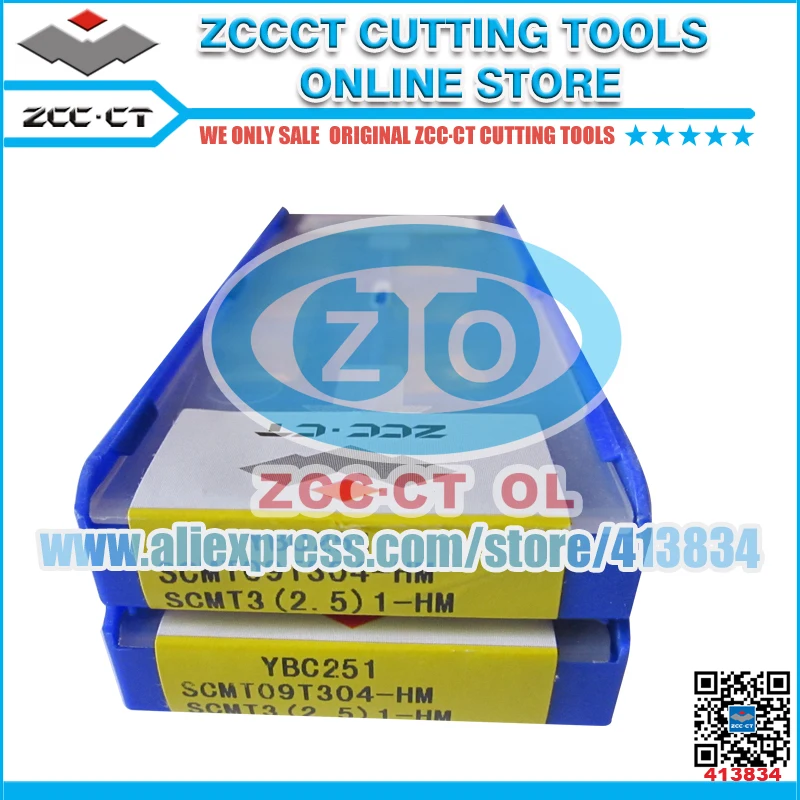

10pcs SCMT09T304-HM YBC251 SCMT09T304 SCMT 09T304-HM SCMT09 for steel stainless ZCCCT carbide inserts turning inserts tool
