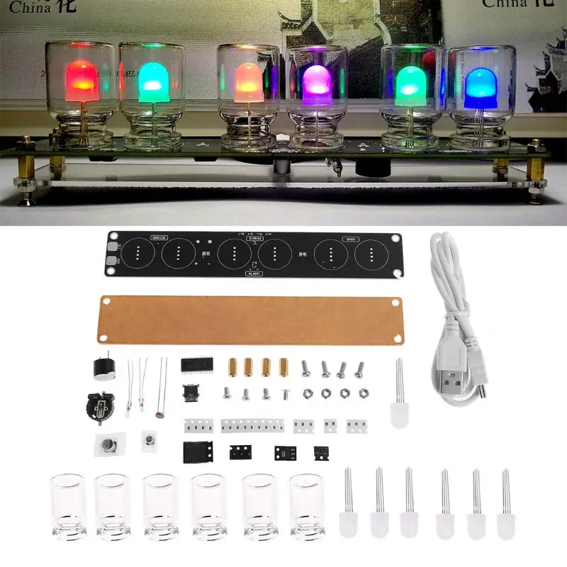 Креативный RGB цветной часовой набор 51 SCM DIY Электронный набор красочные световые часы