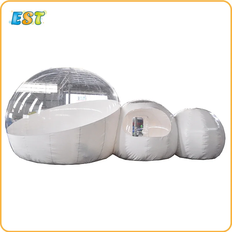 

Large Inflatable Igloo Snow Ball Tent With Tunnel, PVC Transparent Inflatable Bubble Tent For Sale