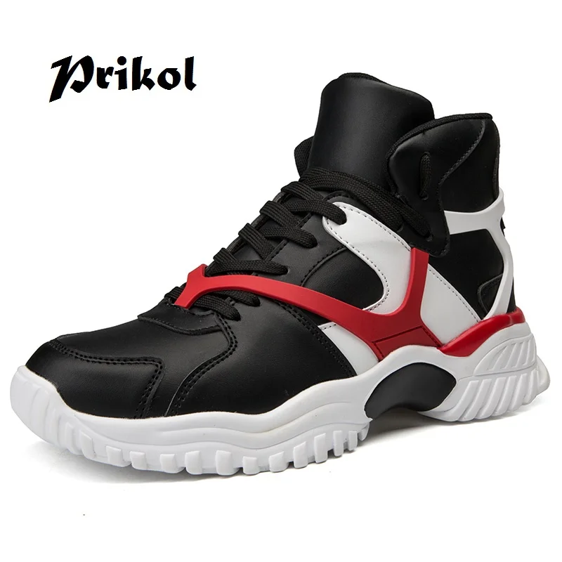 

Prikol 2019 New Brand Men Running Sports Hip Hop Shoes LightWeight Flexible Wearable High Top Sneaker Zapatillas Soft