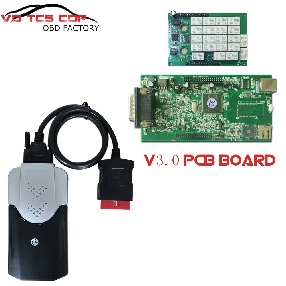 10 шт. DHL двойной зеленый pcb V3.0 nec Реле Vci VD TCS CDP Pro диагностический инструмент OBD 2 сканер Bluetooth