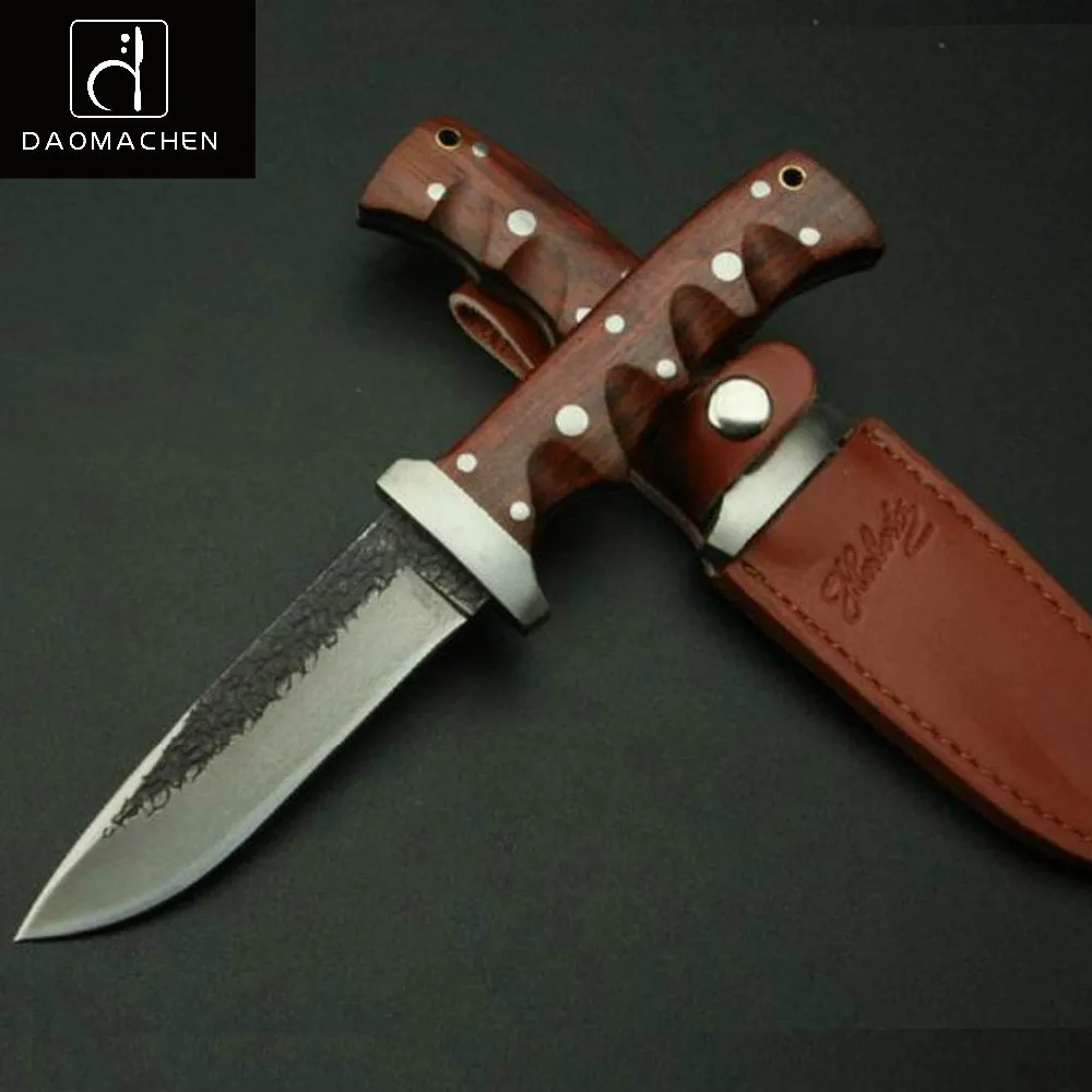 baratas Ferramenta de mão de CAÇA FACA artesanal de Alta aço carbono padrão cortador de faca ao ar livre faca de sobrevivência sharpknife processo de coleta