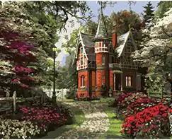 MaHuaf-W183 villa in the Deep forest DIY oil Painting By Numbers on canvas hand painted digital wall art picture 