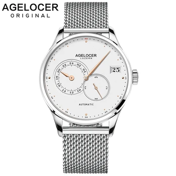 

AGELOCER Swiss Men Automatic Watches Luxury Unique Hands Date Steel Sport Watch Men Relojes Mechanical Watch Relogio Masculino