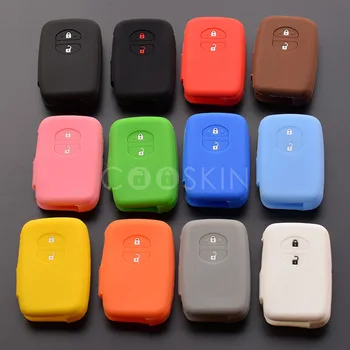 

2 Buttons Car key Silicone Case Cover set shell holder For Toyota Camry Highlander Prado Smart Remote Key protector 100pcs/lot