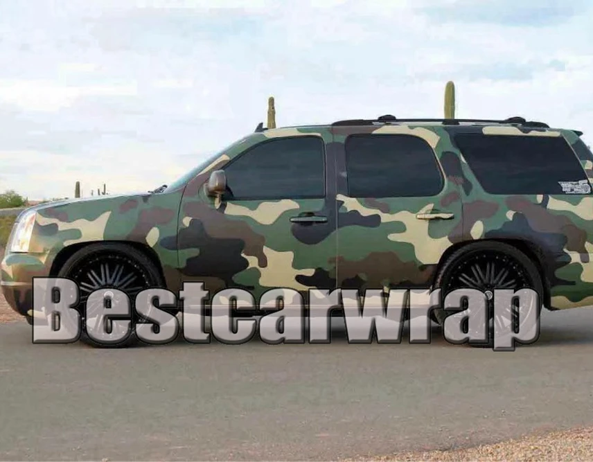 

PROTWRAPS Large Woodland Camouflage Vinyl Graphic Decal Motorcycle Race Car Decals Camo Vehicle Wrap Covering foil Air free