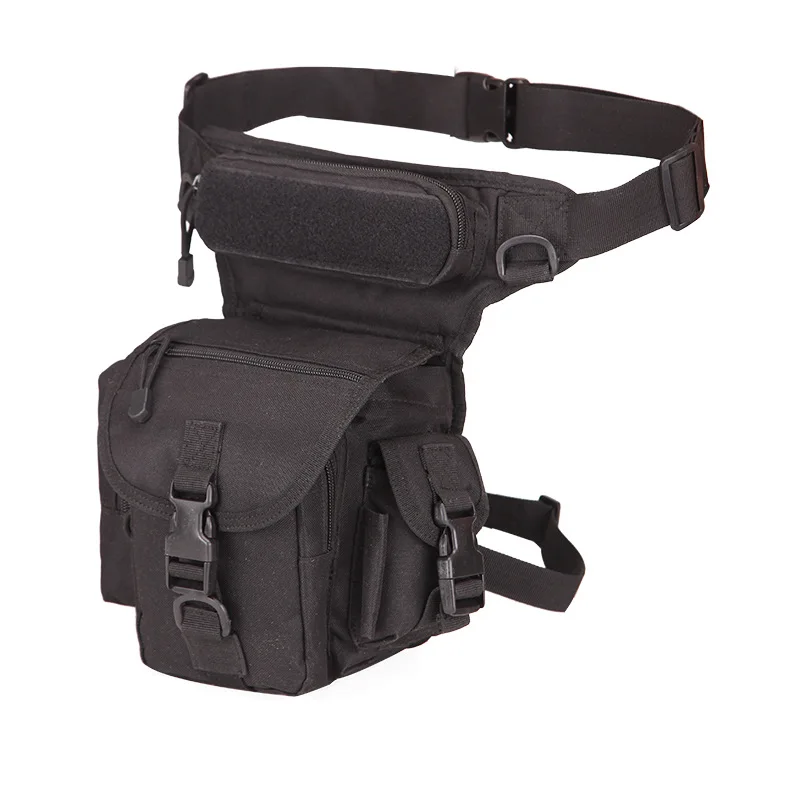 Мужская Военная Тактическая набедренная сумка, камуфляжная сумка на пояс, сумка на плечо, многофункциональная сумка-седло - Color: Black