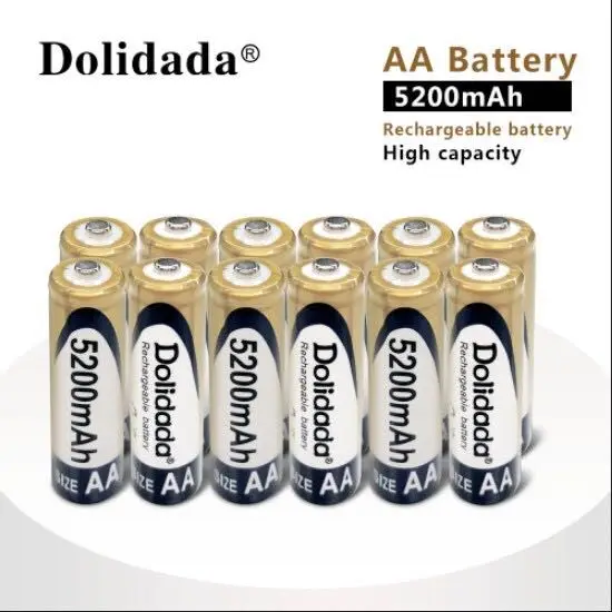 1-20 шт AA Ni-MH 5200mAh 1,2 V перезаряжаемая батарея перезарядка предварительно Заряженная ni-mh аккумуляторная батарея для игрушек микрофон камеры